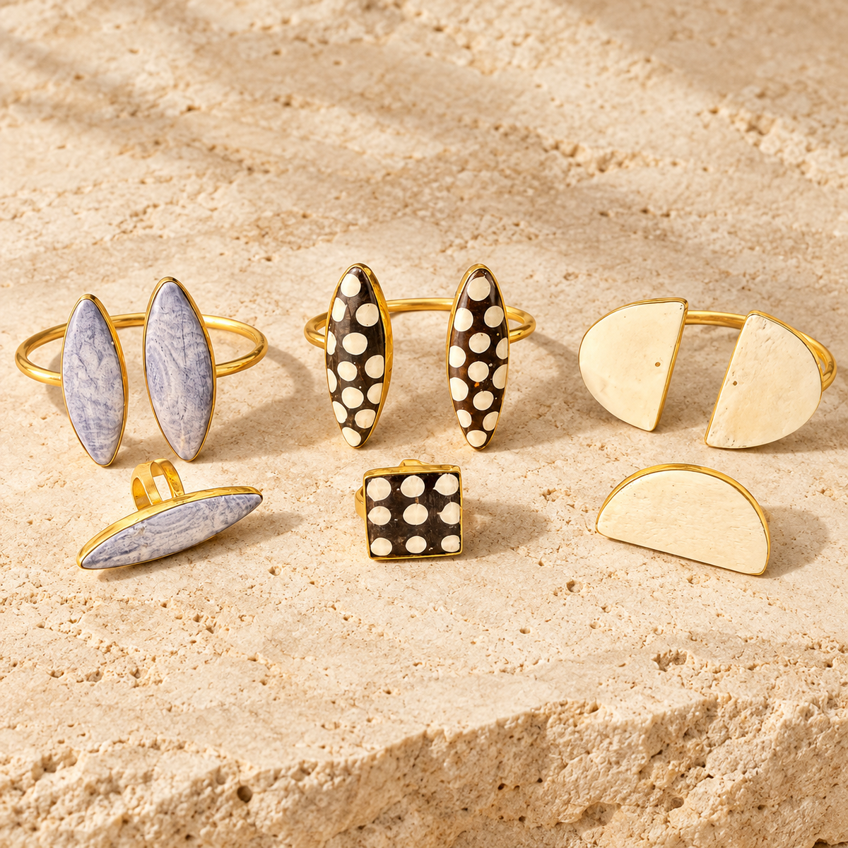 Duality Horn Ring Set, handcrafted in Senegal