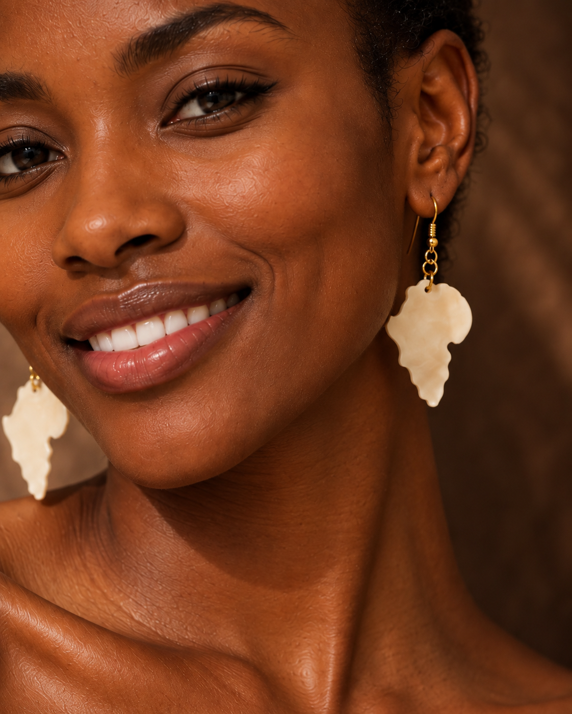 Mama Africa Cow Horn Earrings handcrafted in Kenya