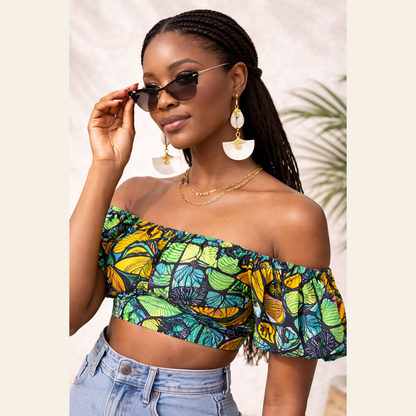 The Muriel’s cow horn drop earrings, handcrafted in Kenya