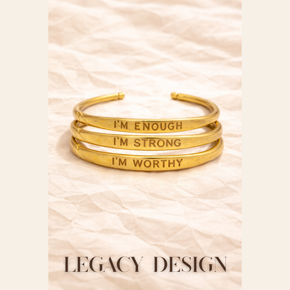 Brass Affirmation Bangle Choose Your Word by Legacy Design