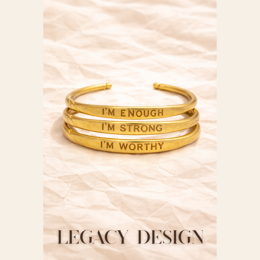 Brass Affirmation Bangle Choose Your Word by Legacy Design