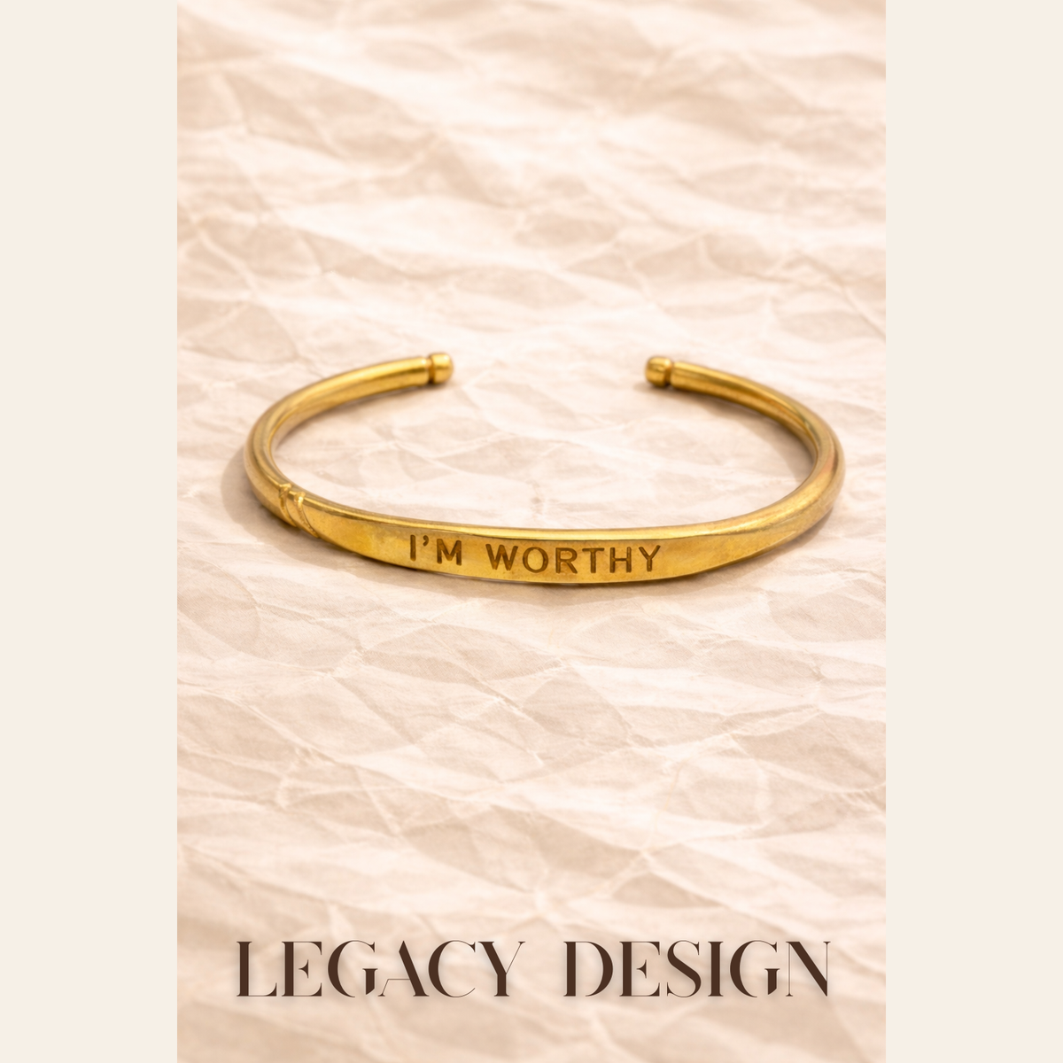Brass Affirmation Bangle Choose Your Word by Legacy Design