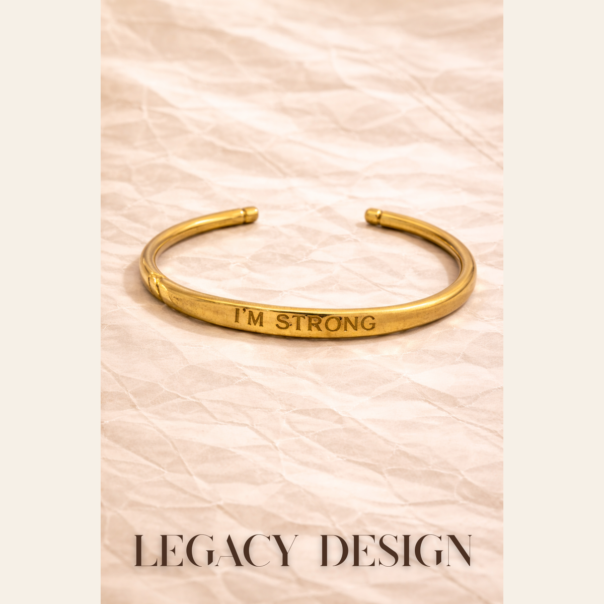Brass Affirmation Bangle Choose Your Word by Legacy Design