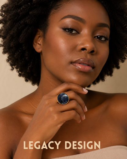 Midnight Kyanite Ring by Legacy Design, handcrafted statement ring