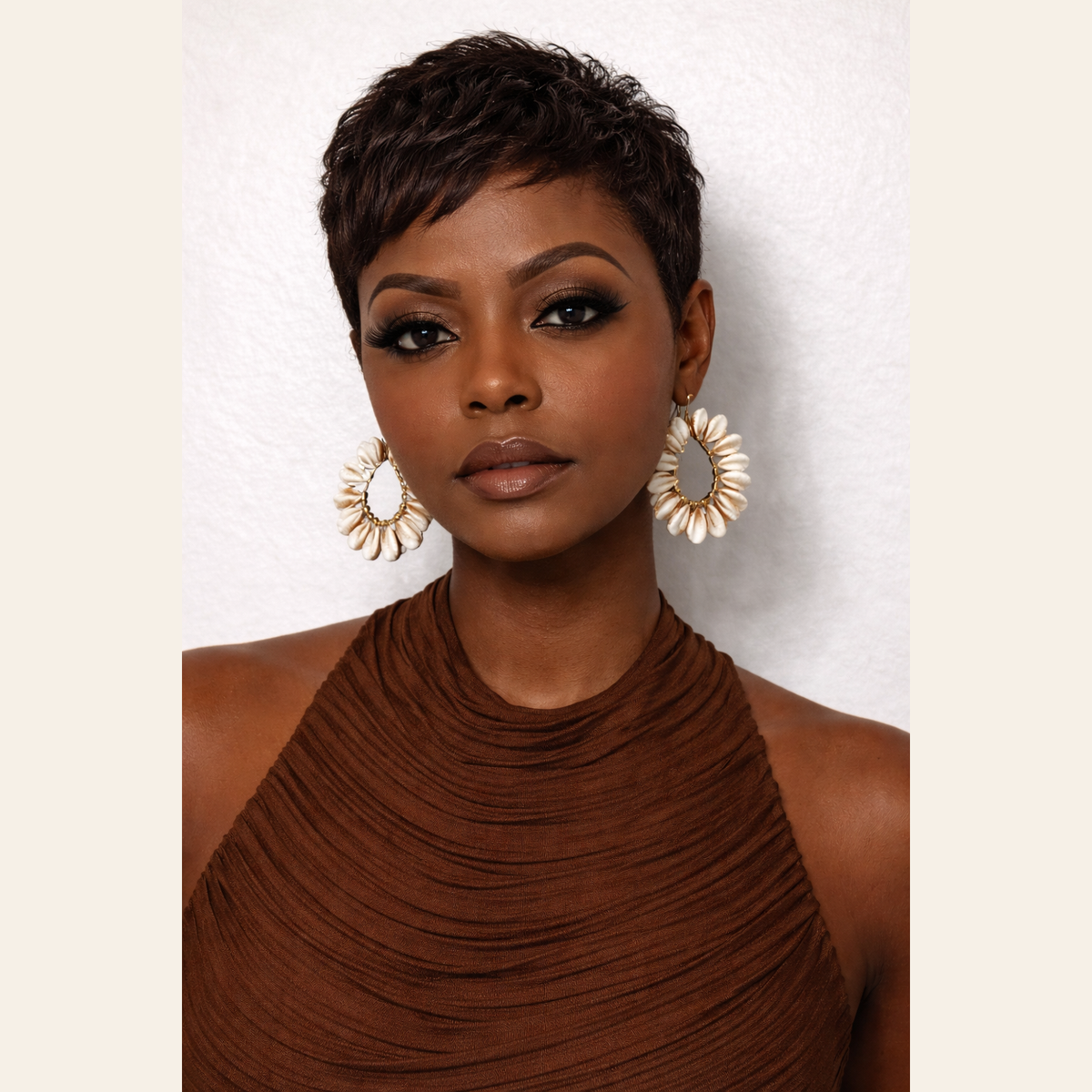 Zanzibar Cowrie Hoop Earrings, handcrafted in Tanzania