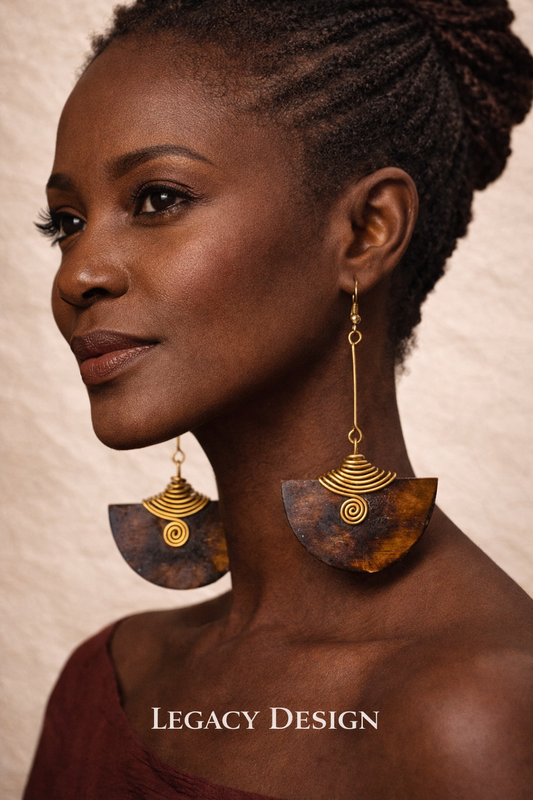 Maji Mahogany handcrafted Tanzanian wood earrings