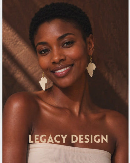 Africa Continent Cow Horn Earrings