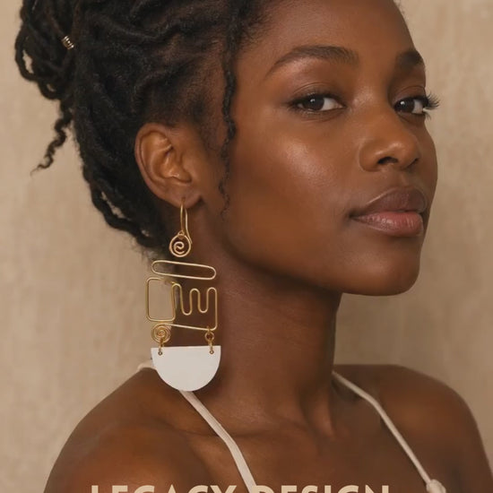 Video featuring the Serengeti Refined Cow Horn and Brass Heritage Earrings by Legacy Design