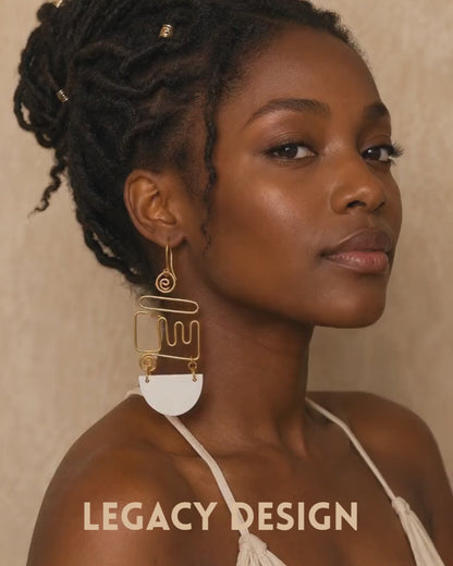 Video featuring the Serengeti Refined Cow Horn and Brass Heritage Earrings by Legacy Design