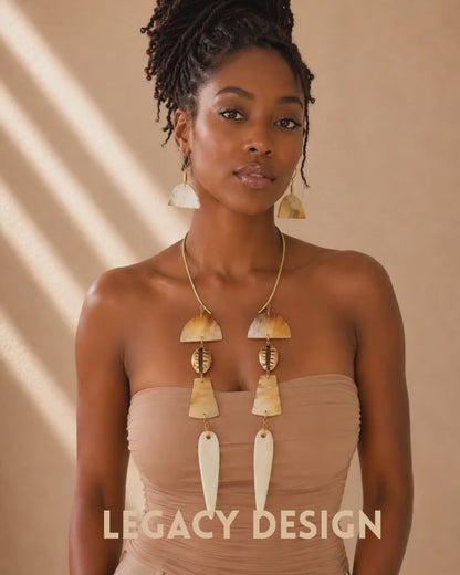 Video featuring the The Golden Legacy Necklace & Earring Set by Legacy Design