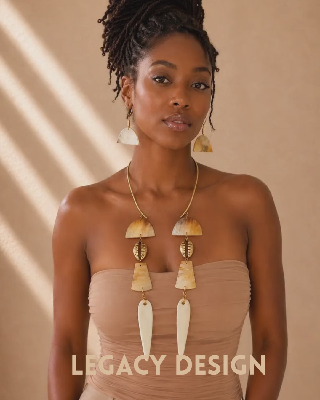 Video featuring the The Golden Legacy Necklace & Earring Set by Legacy Design