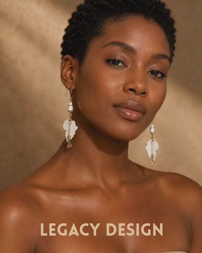 Africa Continent Cow Horn Earrings