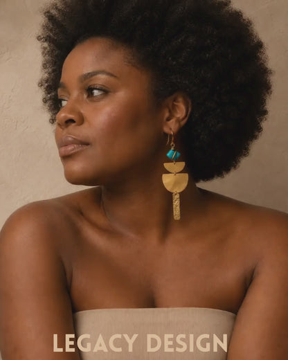 Brass Legacy Turquoise Cascade Earrings