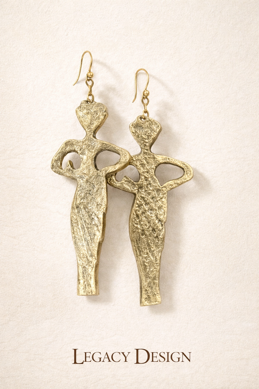 Ubuntu handcrafted Rwandan brass earrings